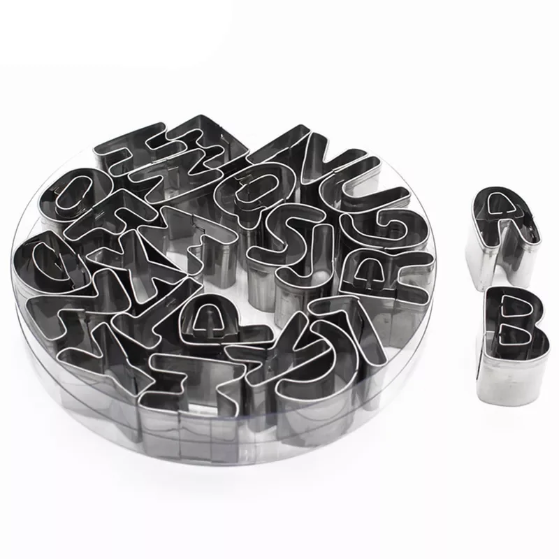 

Stainless Steel Alphabet Letter Cookie Cutters Mold Biscuit Number Cutter Set Cake Decorating Moulds Fondant Cutter Set