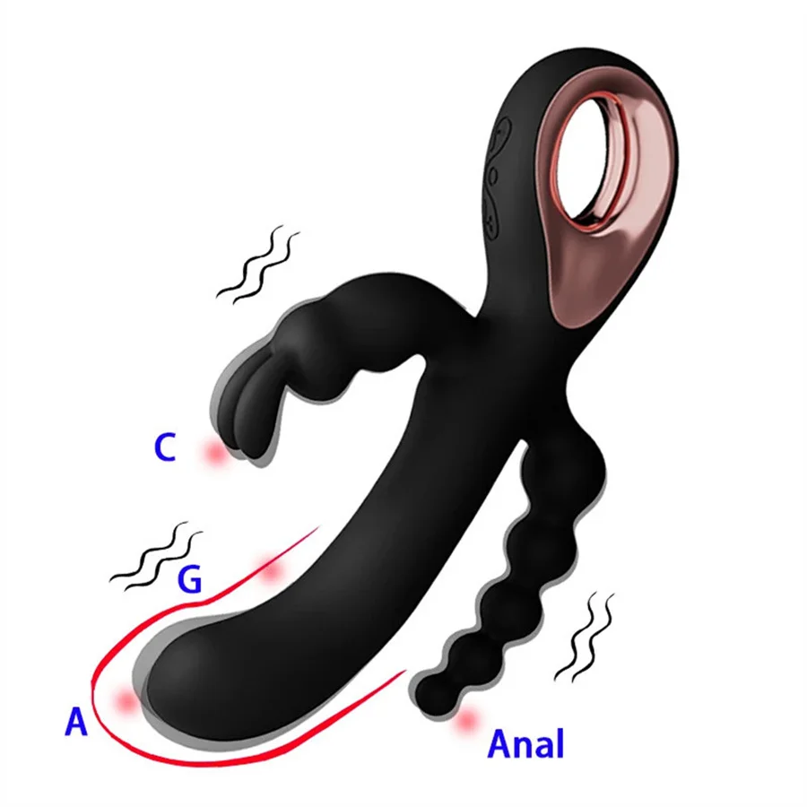 3 в 1 фаллоимитатор-кролик вибратор анальная пробка массажер для точки G