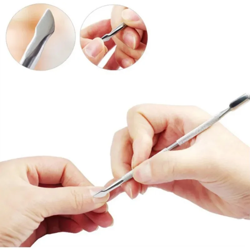 

Durable Stainless Steel Nail Dead Skin Push Double Head Nail Trimmer Cuticle Pusher UV Gel Nail Polish Manicure Care Tools