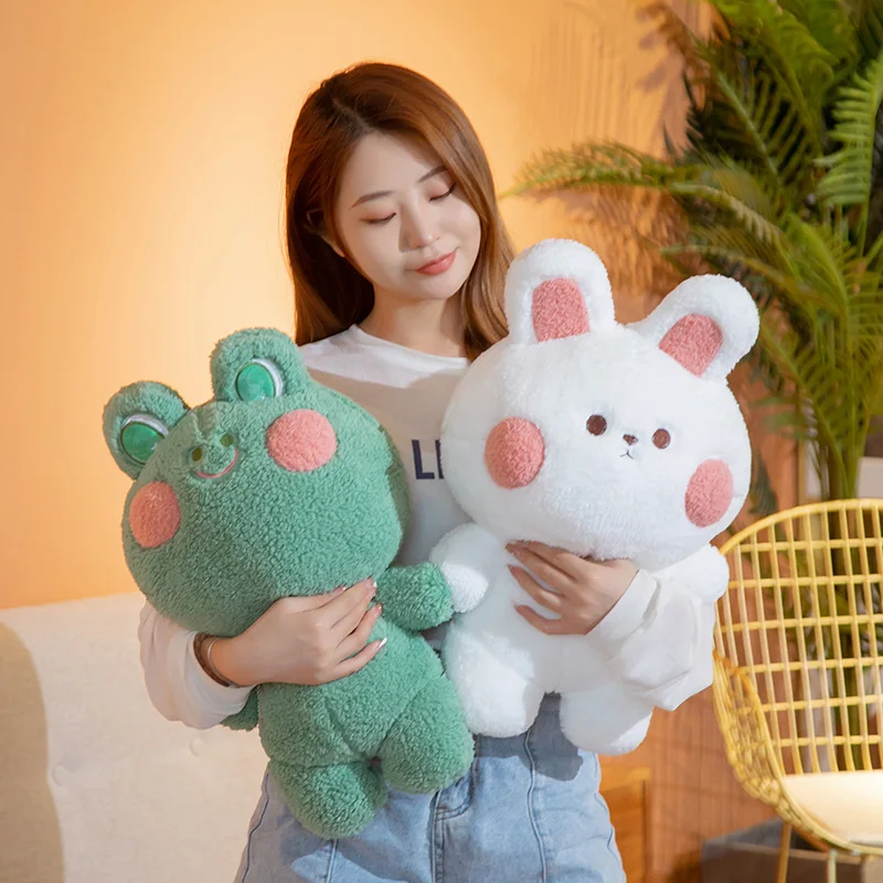 

New Cute 48cm Frog Rabbits Plush Toys Comforting Pillow Stuffed Soft Animal Dolls Lovely Valentine's Gift For Children Girls