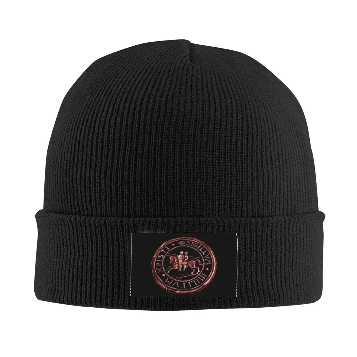 

Medieval Seal Of The Knights Templar Skullies Beanies Caps Winter Warm Knitted Hat Adult Unisex Bonnet Hats