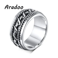 aradoo vintage style titanium steel casting mens sports rings everyday casual matching rings