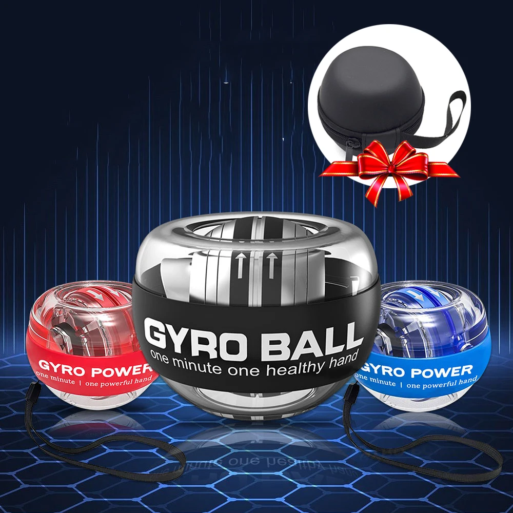 

4Color gyro power ball led wrist ball muscle strength test fitness Gyroscopic Powerball with BallBag Wrist Strap stress reliever