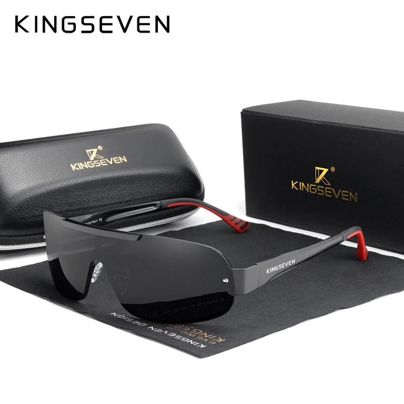 

KINGSEVEN Design New Aluminum Men Brand Sunglasses Polarized Men's Sun Glasses Integrated Lens Eyewear Goggle Gafas De Sol