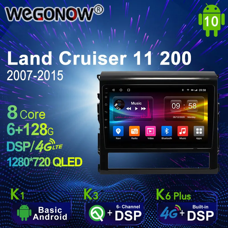 

Автомобильная магнитола на Android 10,0, 6 ГБ + 128 Гб, стерео для Toyota Land Cruiser 11, 200, 2007-2015, автомобильное аудио, GPS, 4G, LTE, головное устройство 1280*720