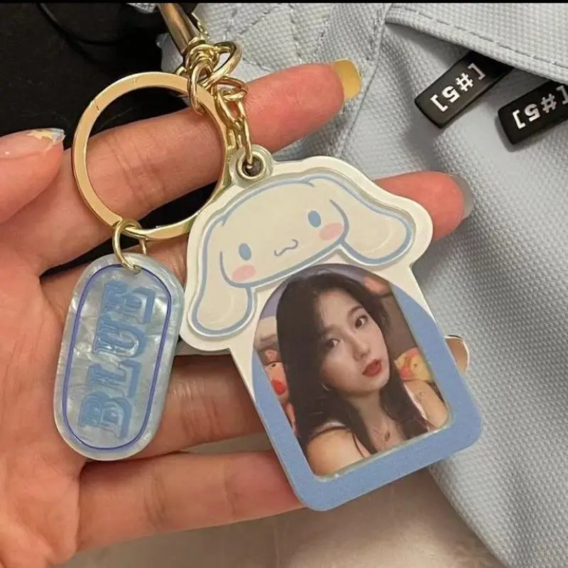 

Kawaii Sanrio Photo Frame Keychain Hellokittys Cinnamoroll Cartoon Cute Photo Bag Pendant Anime Jewelry Girl Birthday Gift
