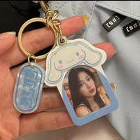 kawaii sanrio photo frame keychain hellokittys cinnamoroll cartoon cute photo bag pendant anime jewelry girl birthday gift