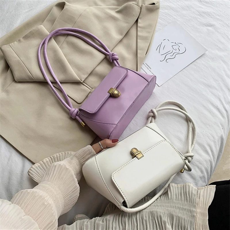 

Fashion Solid Color PU Leather Metal Buckle Ladies Shoulder Handbag Armpit Bag Large Capacity Cosmetics Mobile Phone Coin Purse