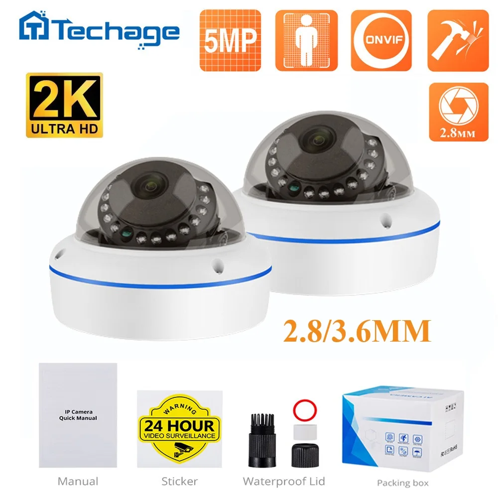 

Металлическая купольная камера видеонаблюдения POE IP Onvif 5МП с аудио