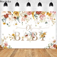 mocsicka oh baby background photography baby shower newborn 1st birthday decoration supplies floral studio photo backdrop