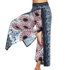 Богемные штаны для фитнеса и йоги, спортивная одежда, женские повседневные штаны, индонезийский стиль, широкие штаны с принтом, штаны для фитнеса с высокой талией