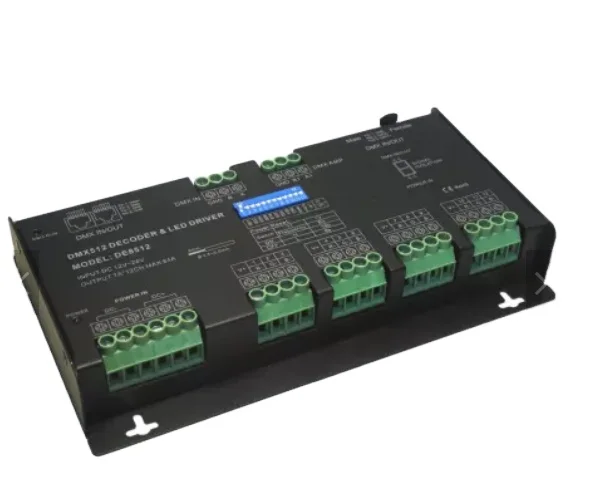 

DC12V-24V Max 84A 7A/CH 12CH RGB DMX Controller RJ45 XLR-5 DMX Decoder