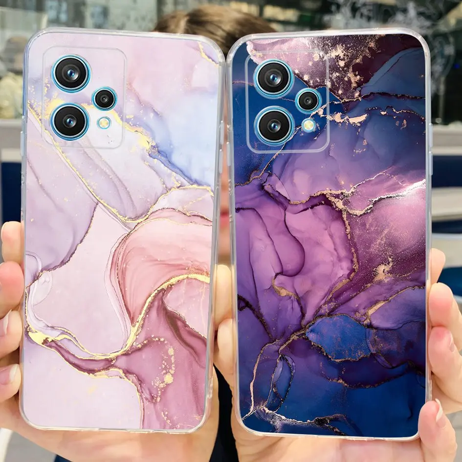 Задняя крышка для Realme 9 Pro 5G RMX3471 RMX3472 популярный цветок прозрачный силиконовый