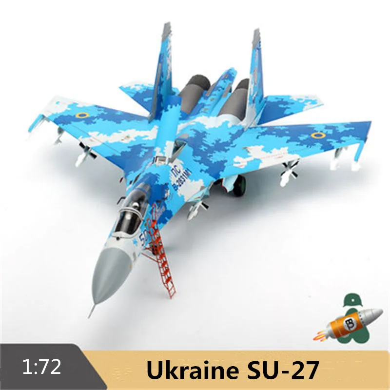 

1:72 Scale Model SU-27UB Fighter Toy Ukrainian Air Force Aircraft Static Simulation Plane Flanker Airplane Collection Display