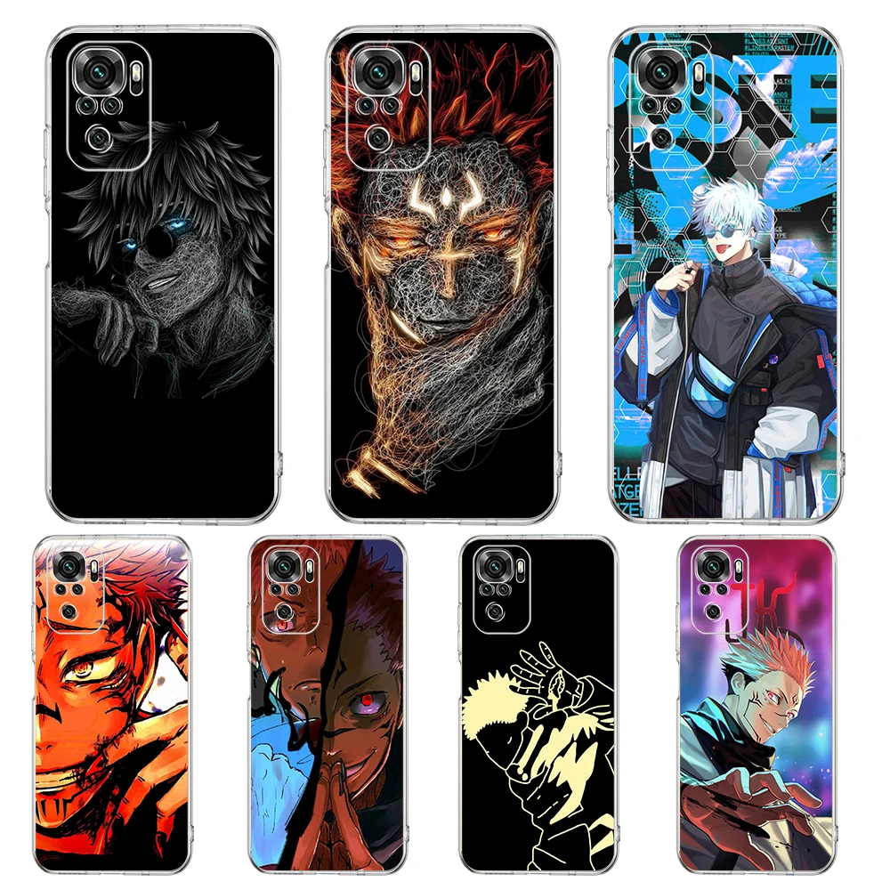 

Anime Jujutsu Kaisen Phone Case Cover for Redmi Note 10 11 12 7 8 8T 9 K40 Gaming 9A 9C Pro Plus Transparent Silicone Shell Capa
