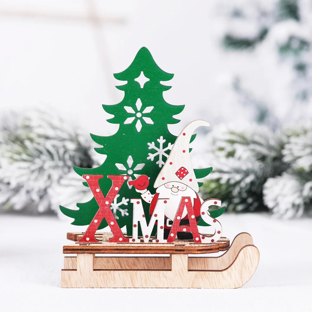 

Christmas Desktopornament Tabletop Decorations Wooden Decoration Party