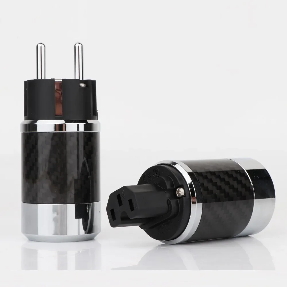 Пара CFT Hi-end углеродное волокно с родиевым покрытием Кабель питания переменного