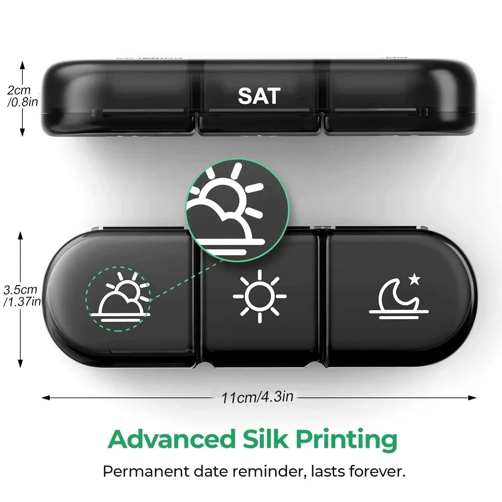 Портативная коробка для таблеток с большими отделениями органайзер на 7 дней 21