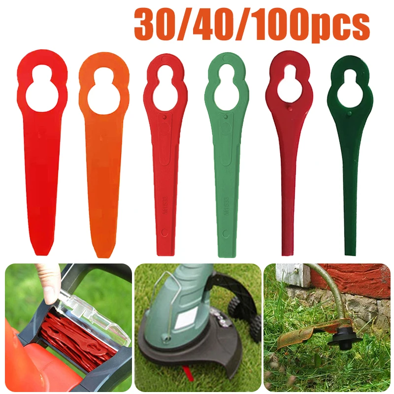 

Пластиковые лезвия для газонокосилки, 100 шт.