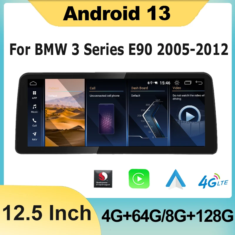 12 3 &quotSnapdragon Android 13 беспроводной CarPlay Автомобильный мультимедийный Головной блок