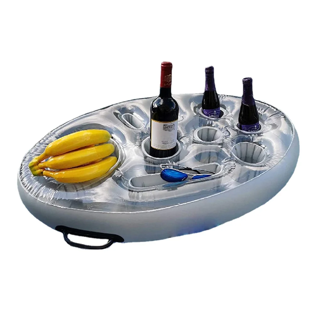 Inflatable Floating Drink Holder Beer Juice Can Cup Tray Beverage Salad Fruit for Swimming Beach Pool Party Supply