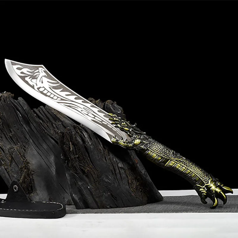 

10,5 дюймовый нож для измельчения древесины, лезвие из стали, охотничий длинный топор для мачете, кухонный нож Longquan с большой костью, ручная работа, мессенджер