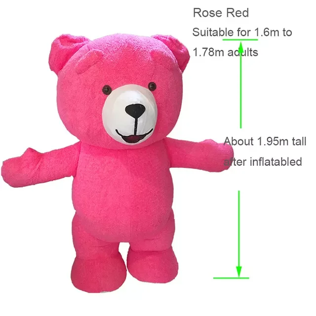 1,95 м Хэллоуинский надувной костюм медвежонка в качестве маскота для косплея на вечеринке, игры, рекламы и промоакций на открытом воздухе.