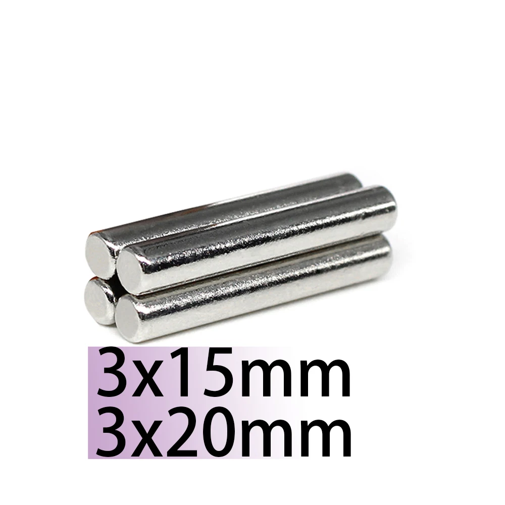 

3x15 3x20mm Magnet N35 Neodymium Magnets 3*15 Nickle Coating Search Magnetic Door Fridge DIY wholesale Strong dropshipping