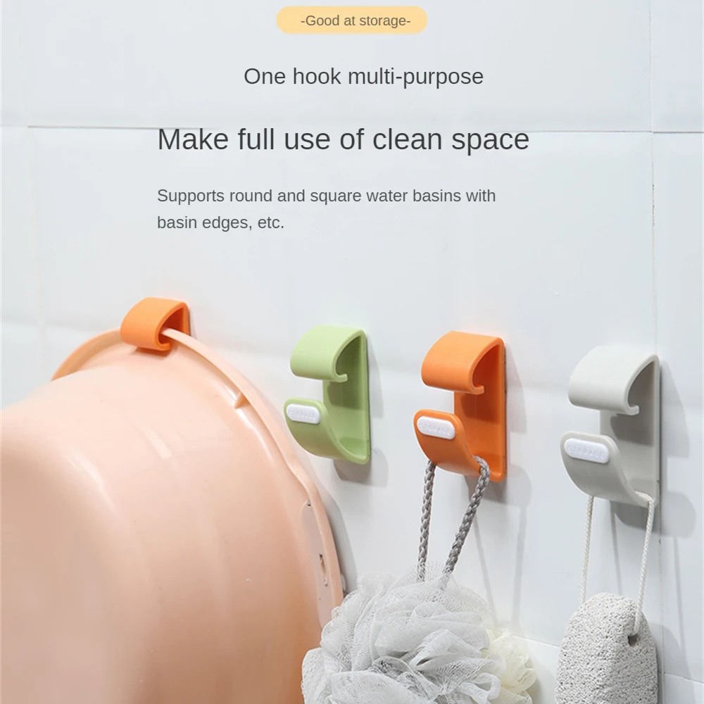 

Plastic Bathtub Storage Hook Toilet Non-perforated Washbasin Hook Household Washbasin Clip Bathroom Accessories Kitchen Viscose