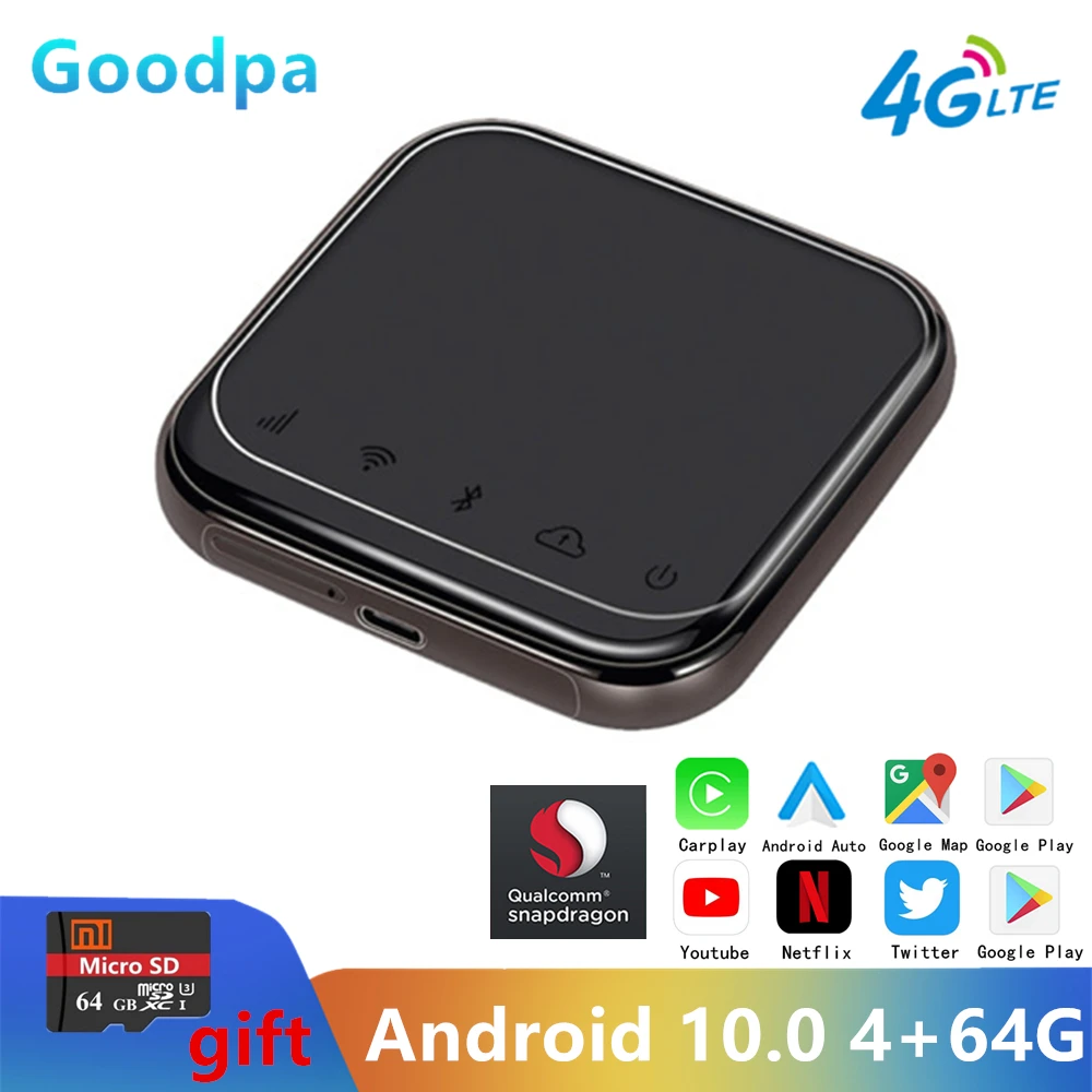 

Car Smart Carplay Android Box 10.0 Car Multimedia Play Ai Box Wireless Android Auto Applemini Mini 4+64G For Chery Great Wall