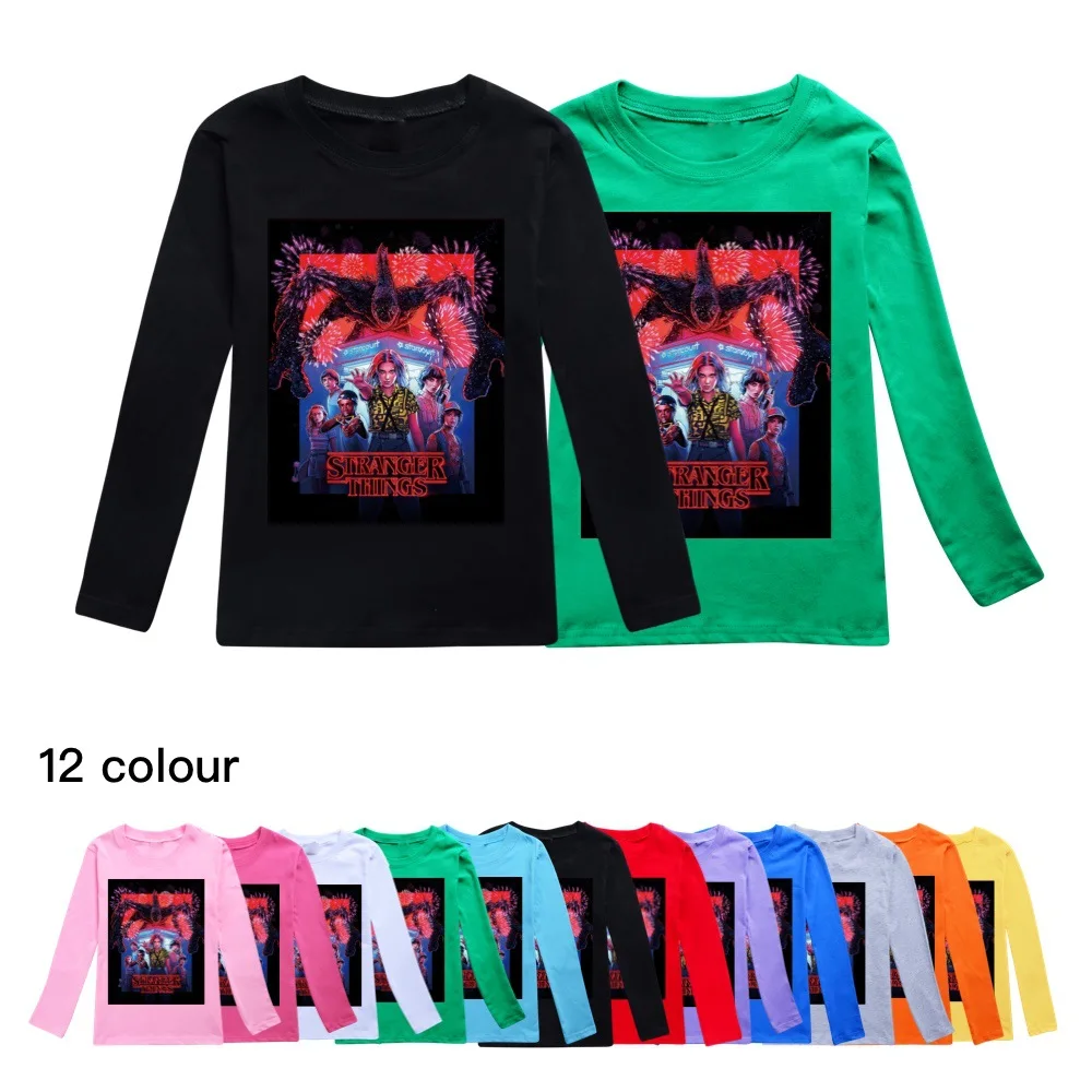 

Spring Stranger Things 4 Printing Long sleeve Tops Kids Casual Pullover Teen Girls Boys Sweatshirt Children Fashion Clothes