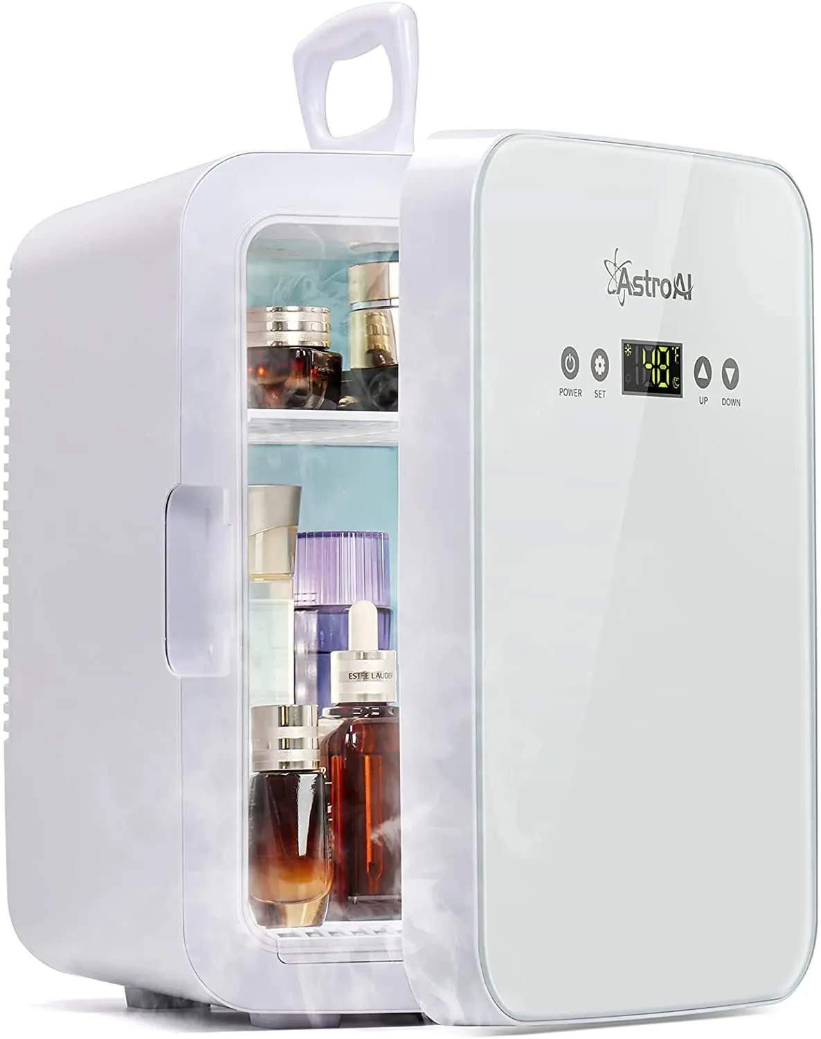 

Mini Fridge 10L/15 Can Digital Display for Skincare, Cosmetics, Foods, Medications, AC/ DC Portable Cooler/Warmer Refrigerators