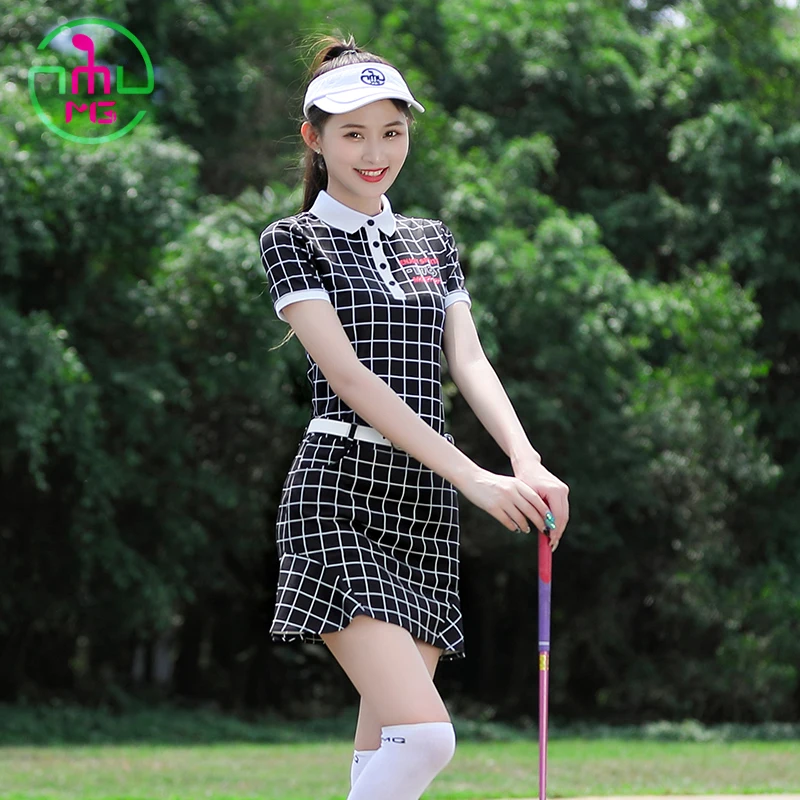 Set Cothing Wear Women Lattice T-shirt High-end Breathable Slim Shirt Ladies Suit Black Sports Ruffle Short Skirt