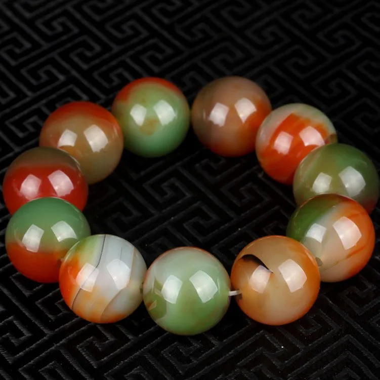 

Natural Brazil Colorful Agate Buddha Beads Bracelet Men's and Women's Fashion Versatile Transit Beads Bracelet