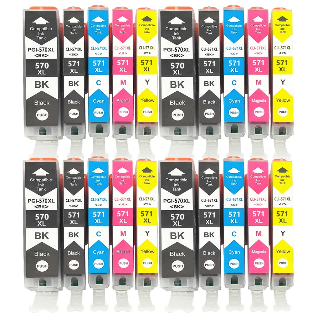 

20PK PGI570 PGI-570 CLI-571 Compatible ink Cartridge For Canon PIXMA MG5750 MG5751 MG5752 MG5753 MG6850 MG6851 MG6852 printer