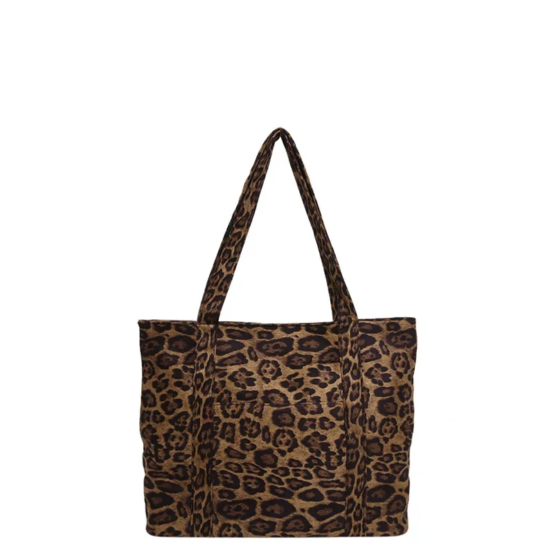 Большая вместительная модная сумка на плечо с леопардовым принтом женская новая
