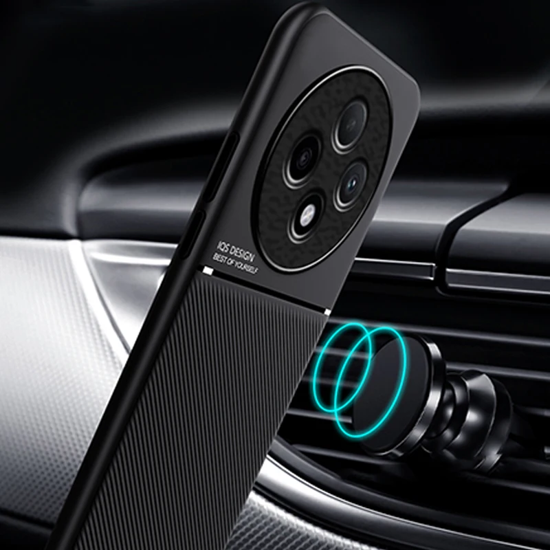 Новый стиль для OPPO Reno 12F 5G кожаный текстурированный автомобильный магнитный