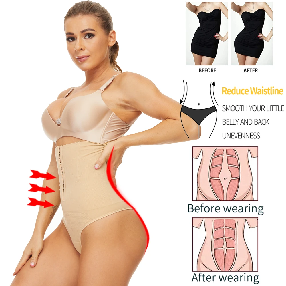 SEXYWG Body Shaper Thong Tummy Control Panties Seamless Thong Shapewear for Women High Waist Thong Shaper