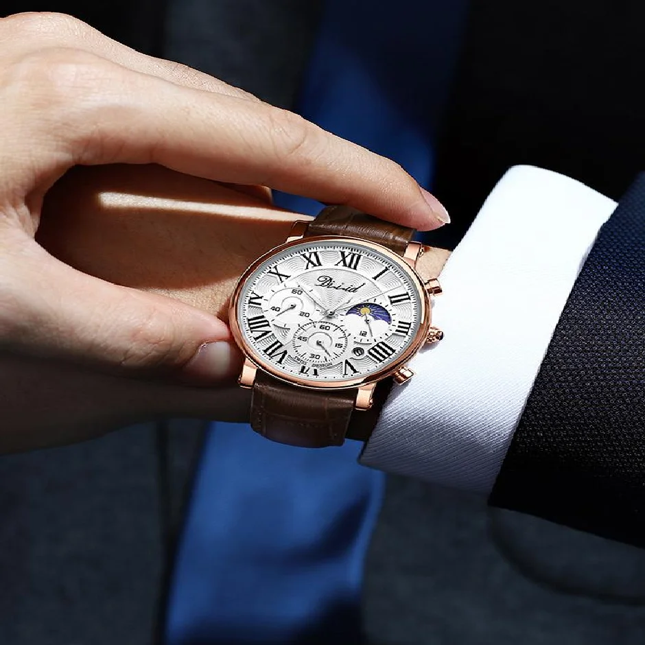 

Часы наручные мужские кварцевые, брендовые Роскошные модные деловые элегантные, студенческие повседневные