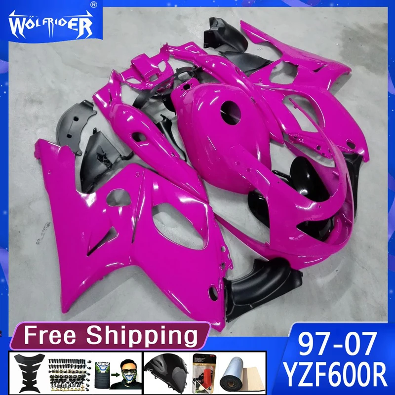 

motorcycle ABS plastic fairing for YZF600R 97-07 YZF600R 1997 - 2007 Motorbike pink black Manufacturer fairing Customize cover