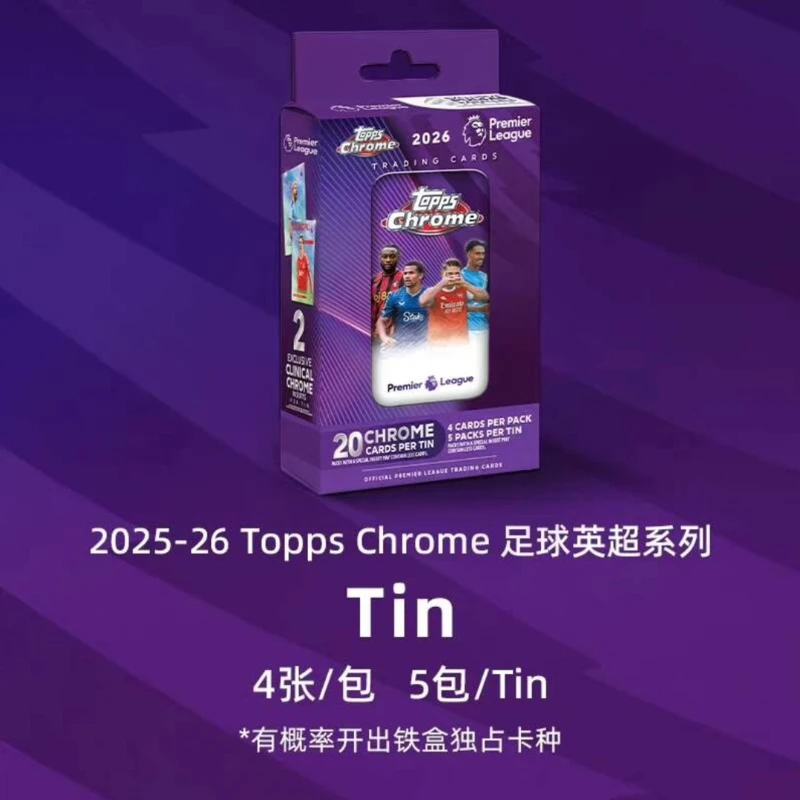 Фото Коллекционные карточки Topps Chrome 2026: Премьер-лига. Полный набор коллекционных карточек футбольных звезд (Hobby/Value/Tin/Hanger). №5