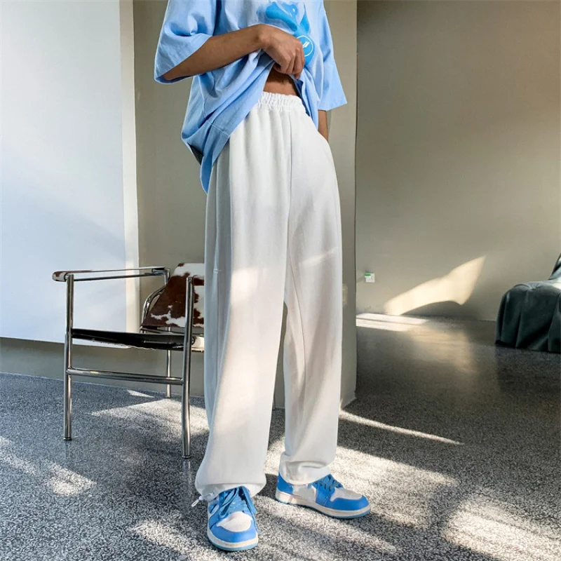 

Casual Sweatpants Men Elastic Waist Baggy Straight Pants Spring Korean Fashion Thin Trousers Oversized Bottoms Male Y2K Clothes