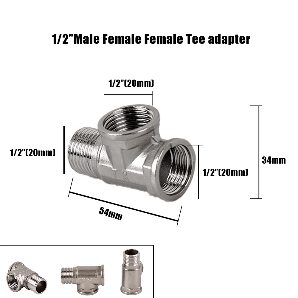

Редукционный угловой тройник из нержавеющей стали 1/2" 3/4"