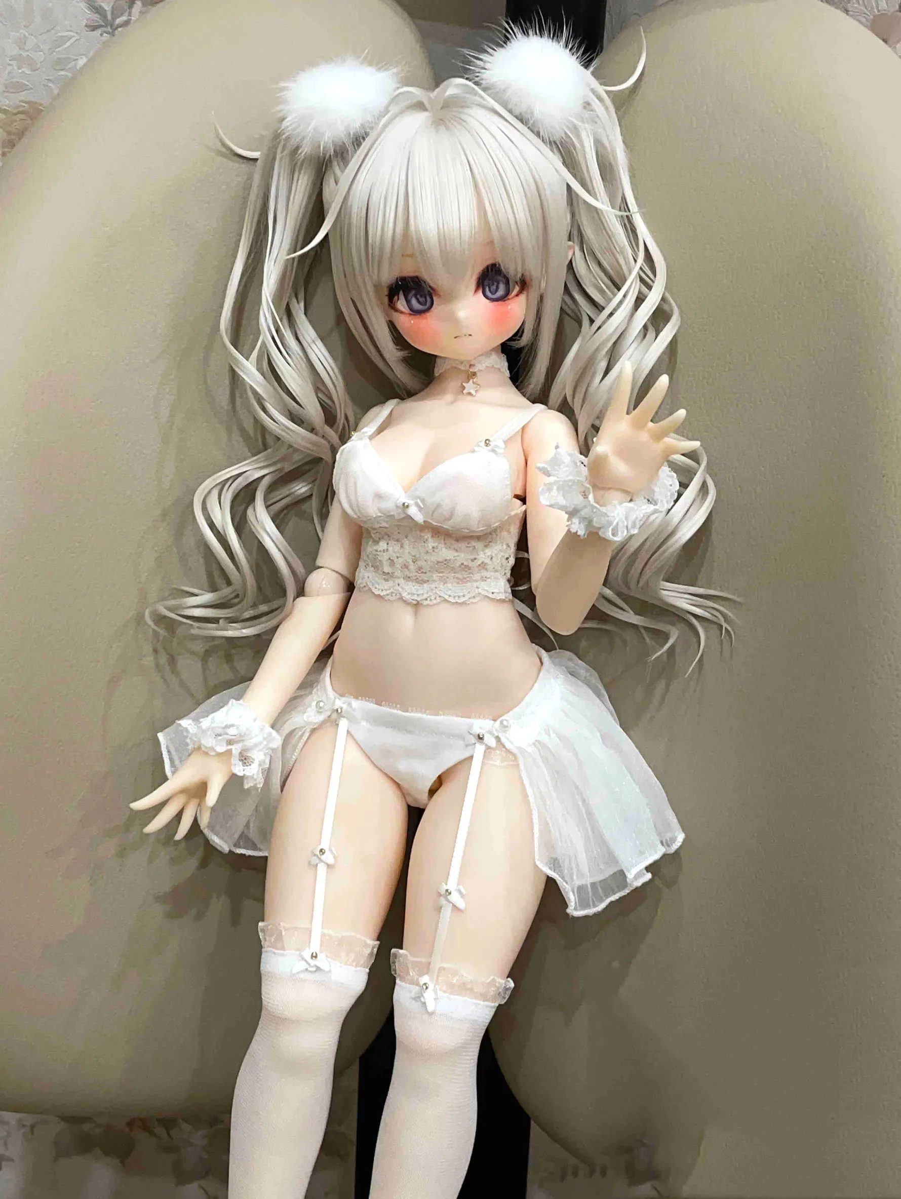 New 1/4 Doll Body Parts 45cm Jointed Doll Accessories White/Tan skin Soft PVC Diy Girl Dress Up Toy Birthday Gift (no Clothes)