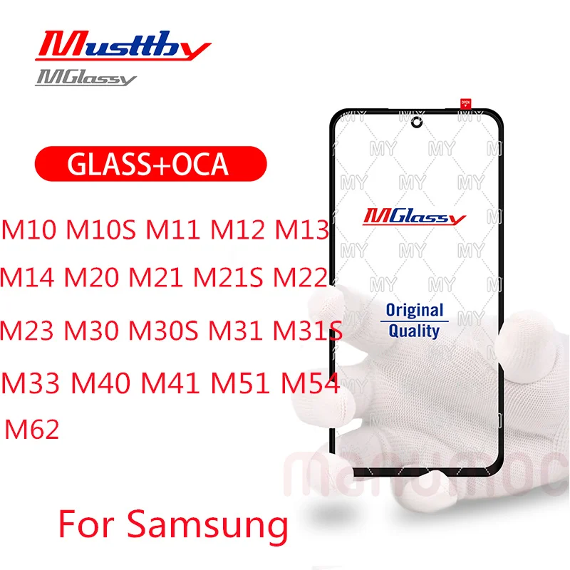 5 шт. Переднее стекло MUSTTBY с OCA для Samsung Galaxy M10 M10S M11 M12 M13 M14 M20 M21 M21S M22 M23 M33 M40 M41 M51 M62