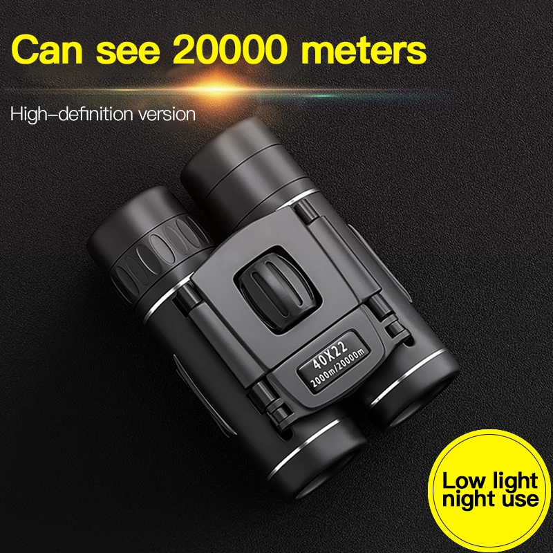 

40x22 HD Powerful Binoculars 2000M Long Range Folding Mini Telescope BAK4 FMC Optics For Hunting Sports Outdoor Camping Travel