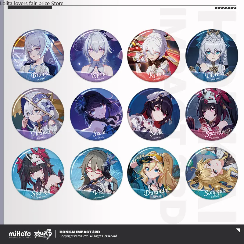 Фото 2026 Honkai Impact 3rd CG Series Can Badge Blind Box Vol.8 Броня Спаркл Тереза Зеле Вита Сонгкве Брошь-значок Официальный продукт MiHoYo №1