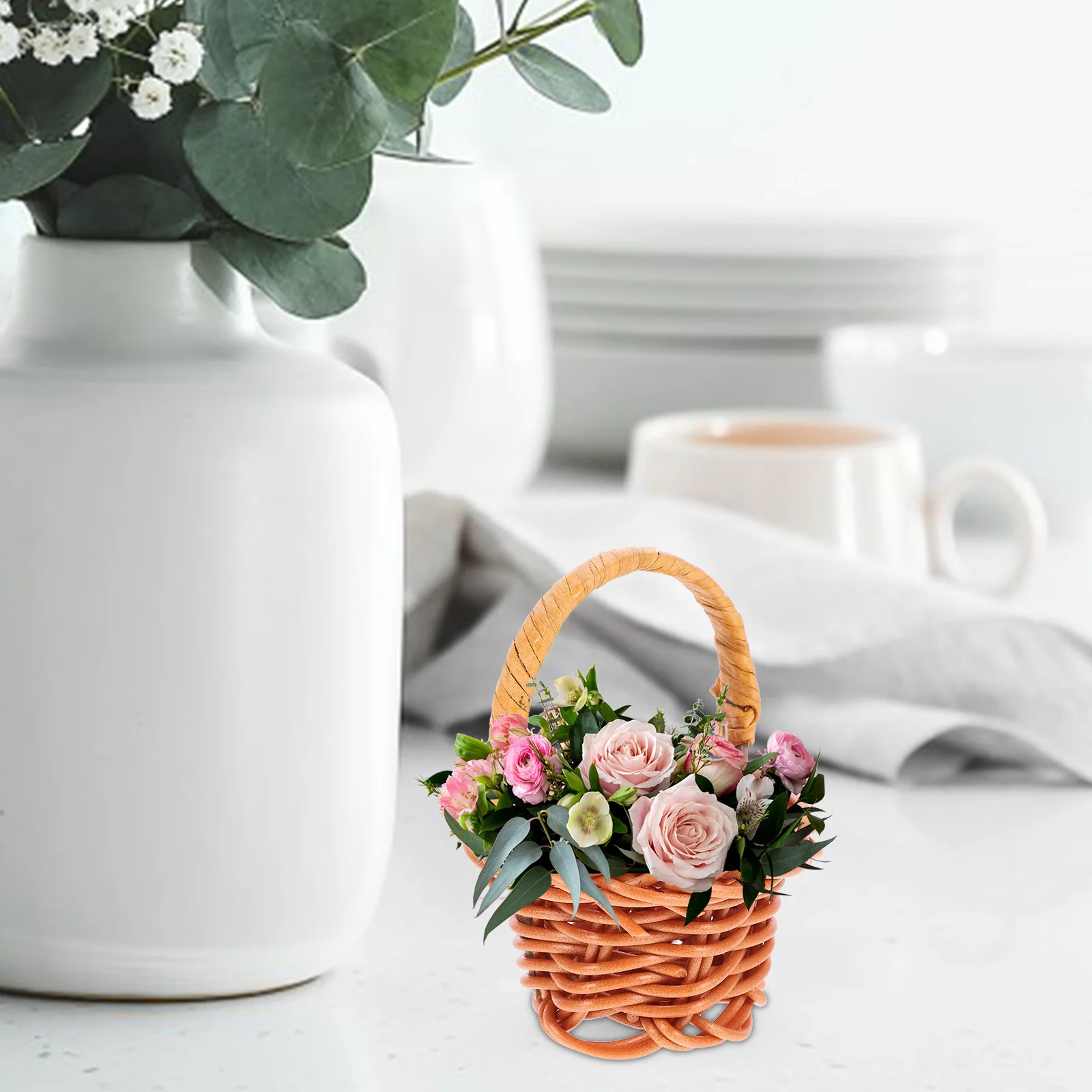 10 шт. мини-корзина для покупок плетеные корзины хранения пикника маленькая