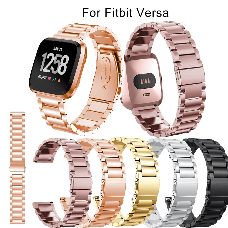 

Ремешок для часов из нержавеющей стали для Fitbit Versa 2, умный Браслет, металлический сменный Браслет для Fitbit Versa Lite Карлос Корреа аксессуары