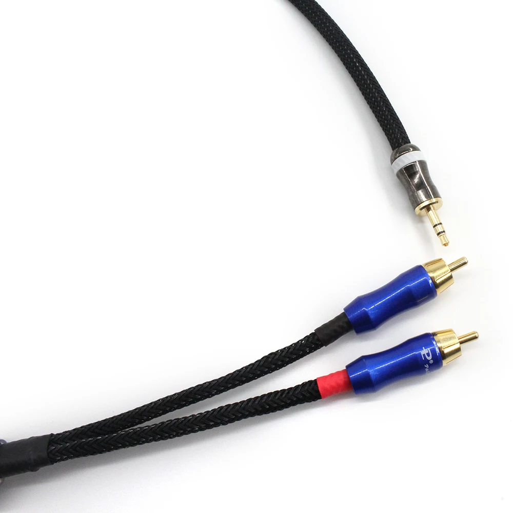 Внешний аккумулятор HIFI внешний Стерео аудиокабель 3 5 мм в 2 RCA 4N OFC для усилителя